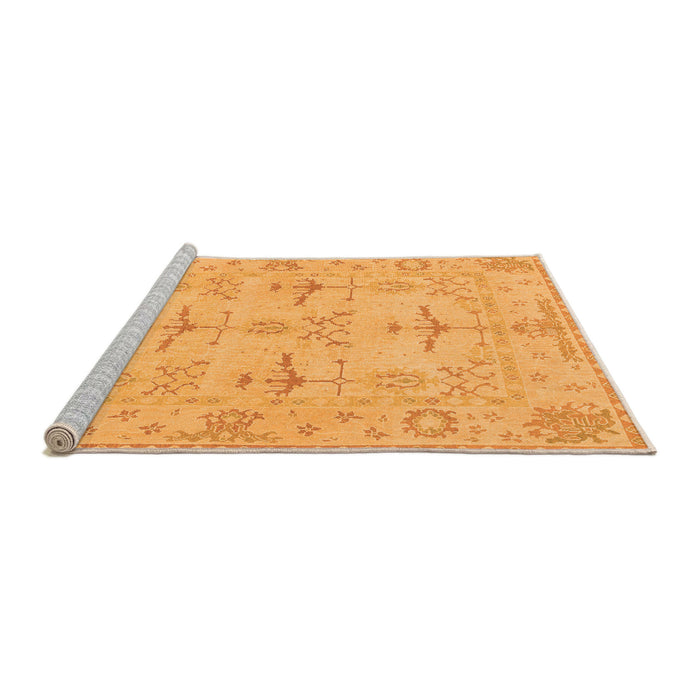 Sideview of Machine Washable Oriental Orange Traditional Area Rugs, wshabs1612org