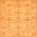 Square Machine Washable Oriental Orange Traditional Area Rugs, wshabs1612org