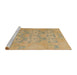 Sideview of Machine Washable Abstract Caramel Brown Rug, wshabs1613