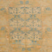 Square Abstract Caramel Brown Oriental Rug, abs1613