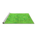 Sideview of Machine Washable Oriental Green Traditional Area Rugs, wshabs1613grn