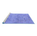 Sideview of Machine Washable Oriental Blue Traditional Rug, wshabs1613blu