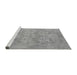 Sideview of Machine Washable Oriental Gray Traditional Rug, wshabs1613gry