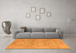 Machine Washable Oriental Orange Traditional Area Rugs in a Living Room, wshabs1613org