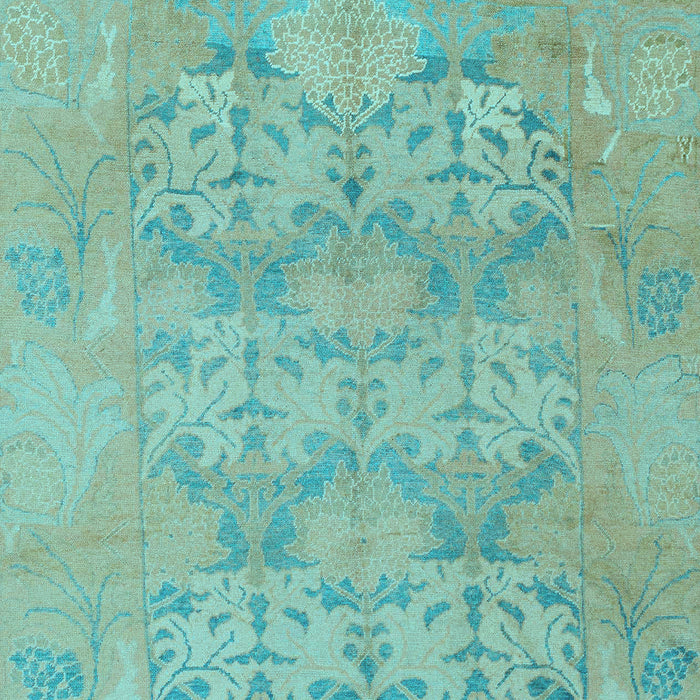 Machine Washable Oriental Light Blue Traditional Rug, wshabs1613lblu