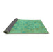 Sideview of Oriental Turquoise Traditional Rug, abs1613turq