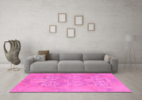 Machine Washable Oriental Pink Traditional Rug, wshabs1613pnk