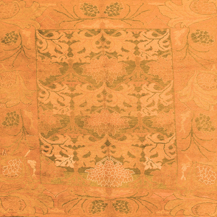 Square Machine Washable Oriental Orange Traditional Area Rugs, wshabs1613org
