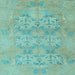 Square Oriental Light Blue Traditional Rug, abs1613lblu