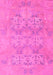 Machine Washable Oriental Pink Traditional Rug, wshabs1613pnk