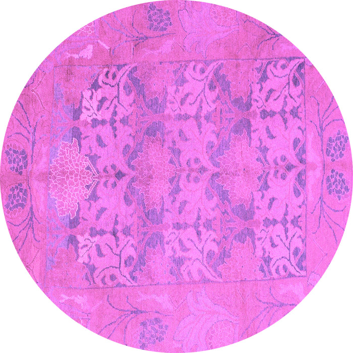 Round Oriental Purple Traditional Rug, abs1613pur