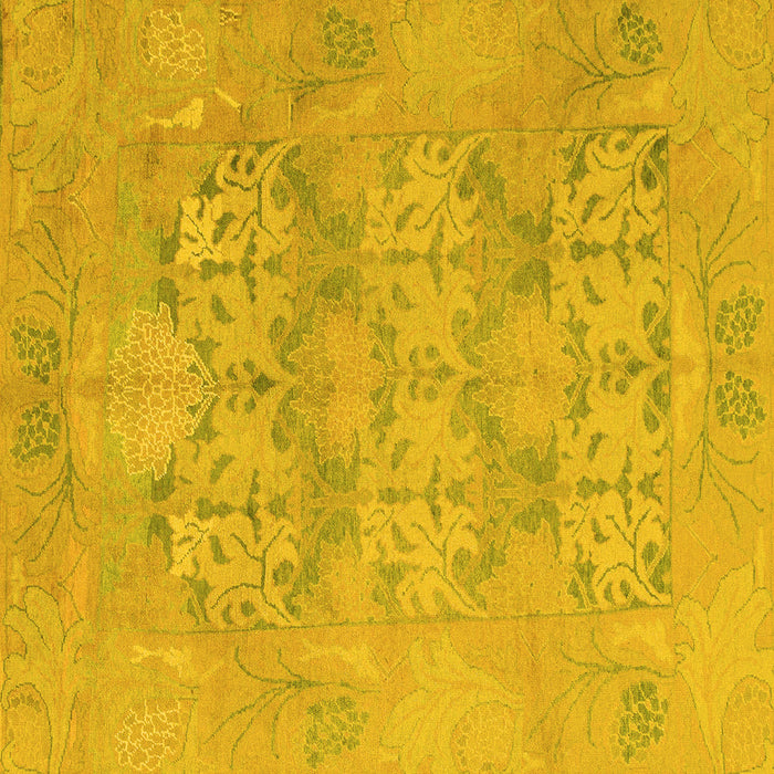 Square Oriental Yellow Traditional Rug, abs1613yw