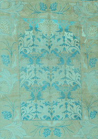 Oriental Light Blue Traditional Rug, abs1613lblu