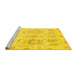 Sideview of Machine Washable Oriental Yellow Traditional Rug, wshabs1614yw