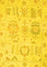 Machine Washable Oriental Yellow Traditional Rug, wshabs1614yw