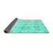 Sideview of Oriental Turquoise Traditional Rug, abs1614turq