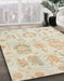 Abstract Brown Oriental Rug in Family Room, abs1614