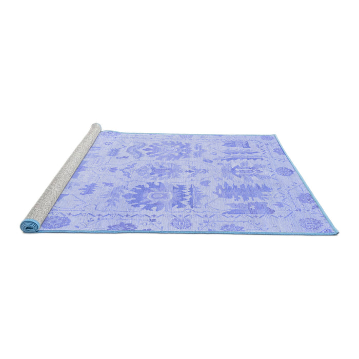 Sideview of Machine Washable Oriental Blue Traditional Rug, wshabs1614blu