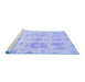 Sideview of Machine Washable Oriental Blue Traditional Rug, wshabs1614blu