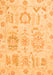 Machine Washable Oriental Orange Traditional Area Rugs, wshabs1614org