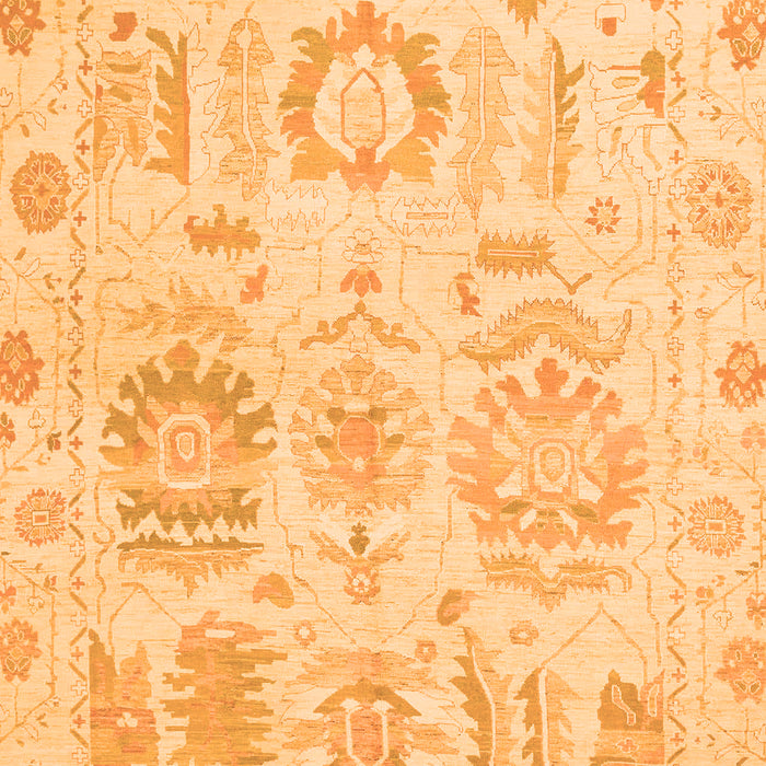 Machine Washable Oriental Orange Traditional Area Rugs, wshabs1614org