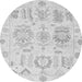 Round Oriental Gray Traditional Rug, abs1614gry