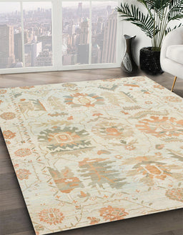 Machine Washable Abstract Brown Sugar Brown Rug in a Family Room, wshabs1614