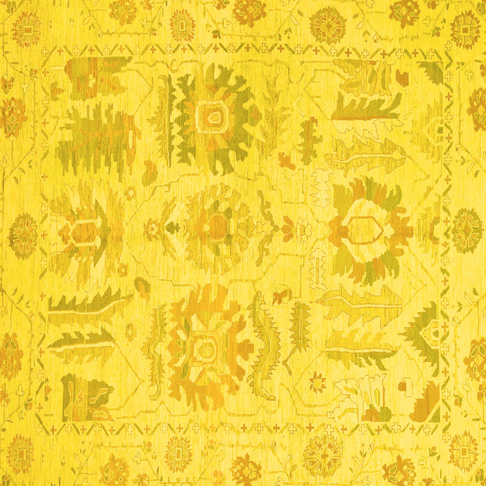 Square Oriental Yellow Traditional Rug, abs1614yw