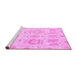 Sideview of Machine Washable Oriental Pink Traditional Rug, wshabs1614pnk