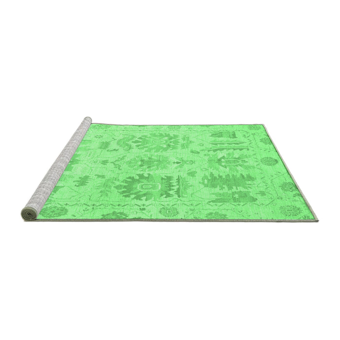 Sideview of Machine Washable Oriental Emerald Green Traditional Area Rugs, wshabs1614emgrn
