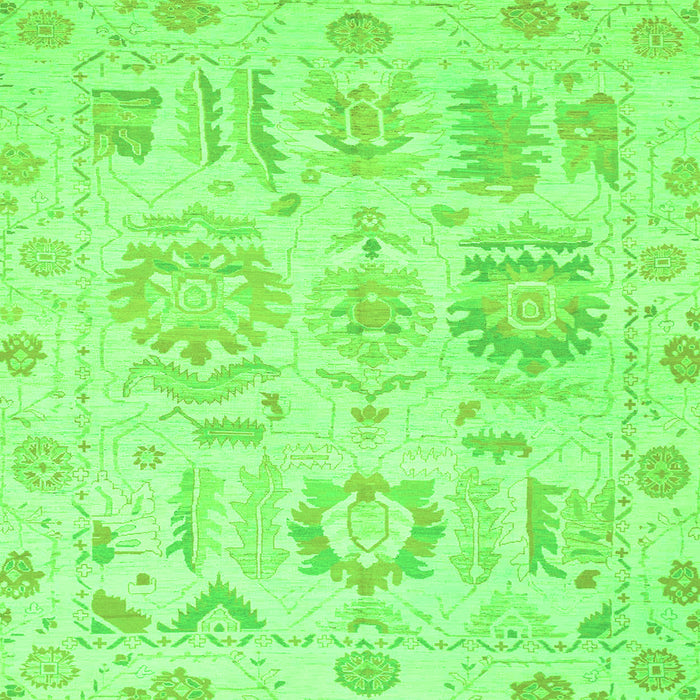 Square Machine Washable Oriental Green Traditional Area Rugs, wshabs1614grn