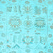 Square Machine Washable Oriental Light Blue Traditional Rug, wshabs1614lblu