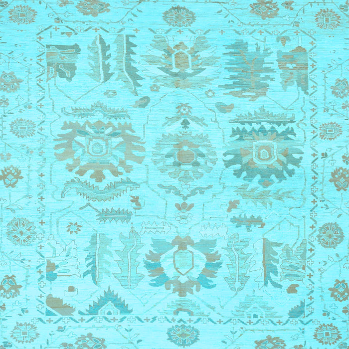 Square Oriental Light Blue Traditional Rug, abs1614lblu