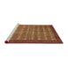 Sideview of Machine Washable Abstract Chocolate Brown Rug, wshabs1615