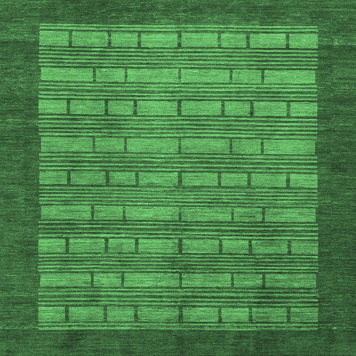 Square Abstract Emerald Green Modern Rug, abs1615emgrn