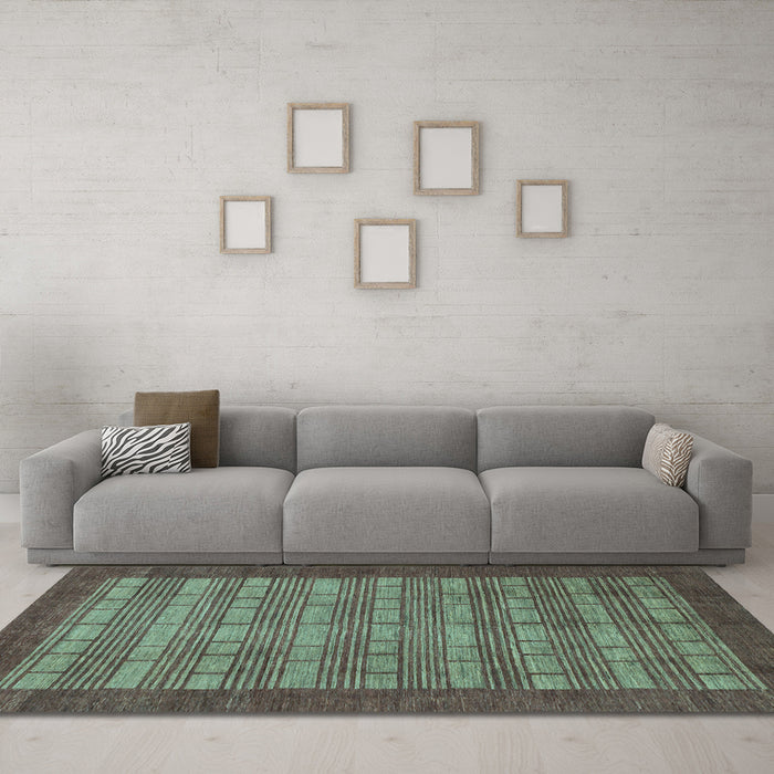 Machine Washable Abstract Light Blue Modern Rug in a Living Room, wshabs1615lblu