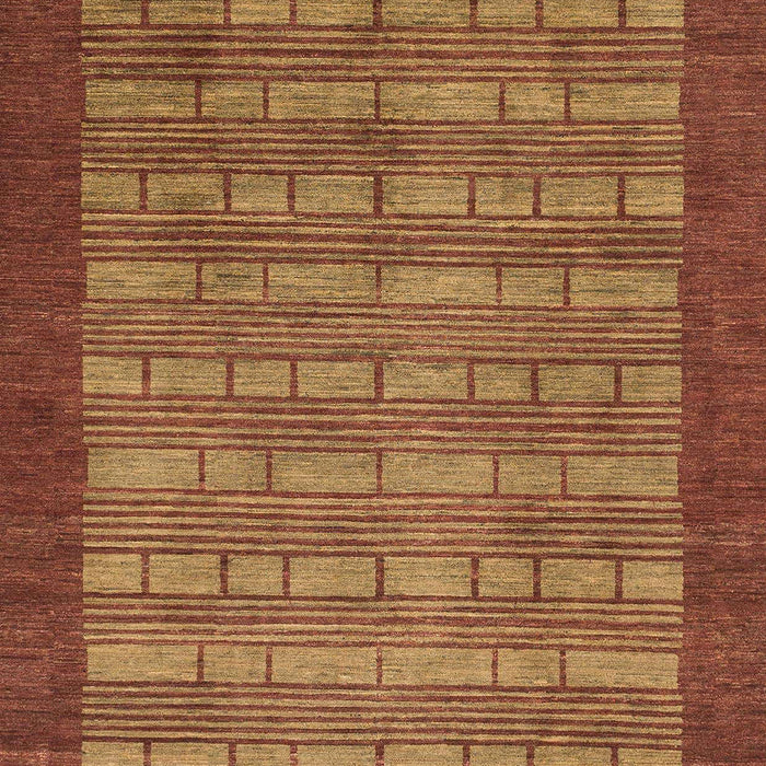 Machine Washable Abstract Chocolate Brown Rug, wshabs1615