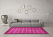 Machine Washable Abstract Pink Modern Rug in a Living Room, wshabs1615pnk