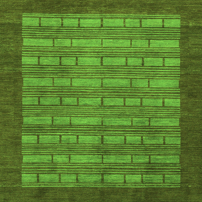 Square Machine Washable Abstract Green Modern Area Rugs, wshabs1615grn