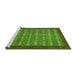 Sideview of Machine Washable Abstract Green Modern Area Rugs, wshabs1615grn