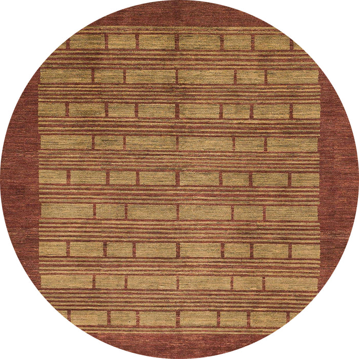 Round Machine Washable Abstract Chocolate Brown Rug, wshabs1615