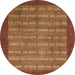 Round Machine Washable Abstract Chocolate Brown Rug, wshabs1615