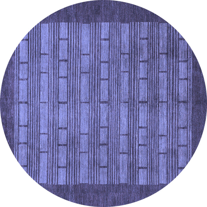 Round Machine Washable Abstract Blue Modern Rug, wshabs1615blu