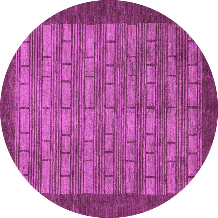 Round Machine Washable Abstract Purple Modern Area Rugs, wshabs1615pur