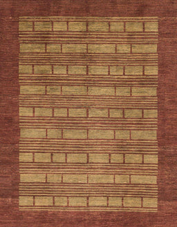 Abstract Chocolate Brown Modern Rug, abs1615