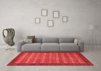 Machine Washable Abstract Red Modern Rug, wshabs1615red