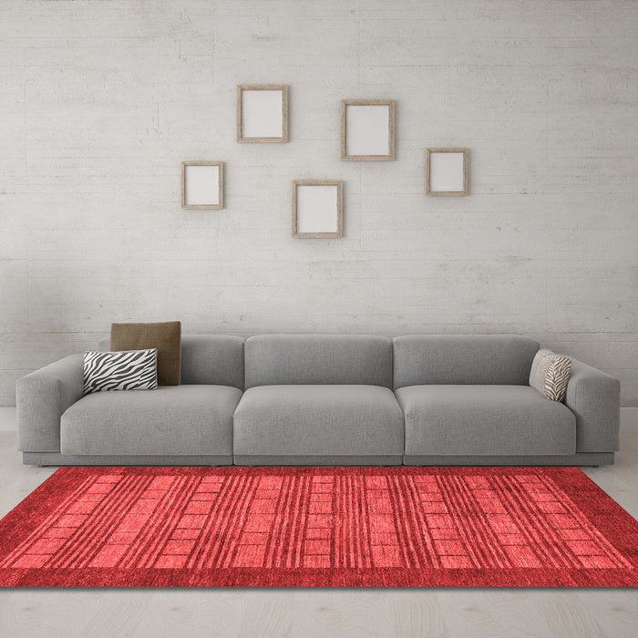 Modern Red Washable Rugs