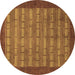 Round Abstract Brown Modern Rug, abs1615brn