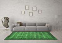 Machine Washable Abstract Emerald Green Modern Rug, wshabs1615emgrn