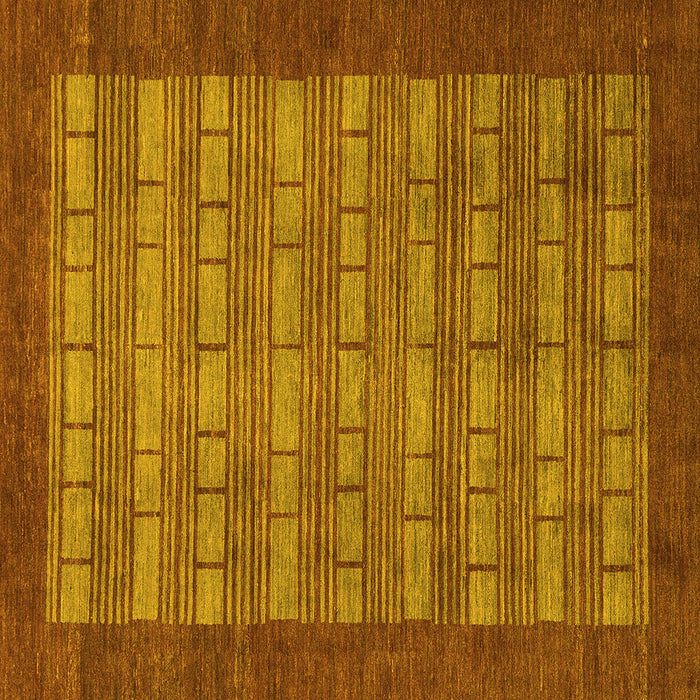 Square Machine Washable Abstract Yellow Modern Rug, wshabs1615yw